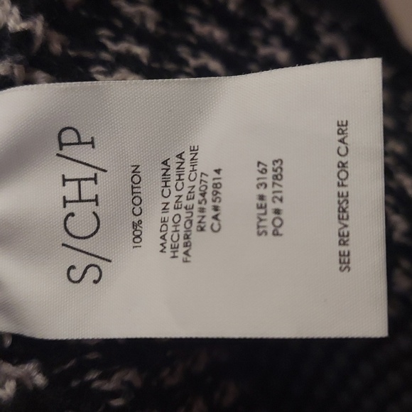 CABI S Fergie Turtleneck B/W Striped LS Split Hem Cotton Longline Sweater - Picture 11 of 12